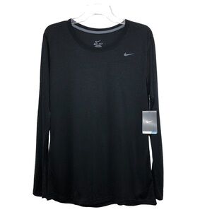 Nike Women’s Style 453182 Crew Neckline Training Black Long Sleeves T-shirt L